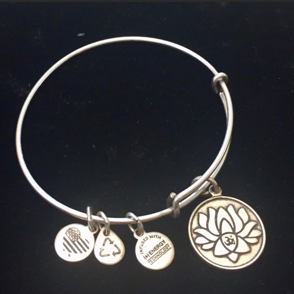 Rare Alex + Ani Lotus Peace Petals Bangle